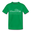 Kansas City, Missouri Toddler T-Shirt - Skyline Kansas City Toddler Tee - kelly green