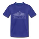 Indianapolis, Indiana Toddler T-Shirt - Skyline Indianapolis Toddler Tee - royal blue