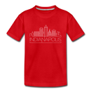 Indianapolis, Indiana Toddler T-Shirt - Skyline Indianapolis Toddler Tee - red