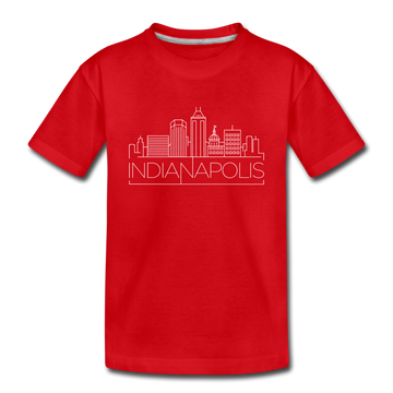Indianapolis, Indiana Toddler T-Shirt - Skyline Indianapolis Toddler Tee - red