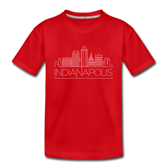 Indianapolis, Indiana Toddler T-Shirt - Skyline Indianapolis Toddler Tee - red