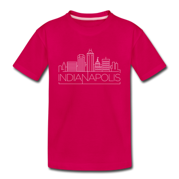 Indianapolis, Indiana Toddler T-Shirt - Skyline Indianapolis Toddler Tee - dark pink