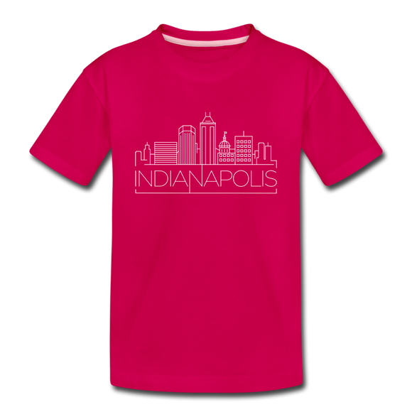 Indianapolis, Indiana Toddler T-Shirt - Skyline Indianapolis Toddler Tee - dark pink