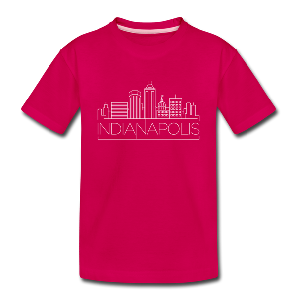 Indianapolis, Indiana Toddler T-Shirt - Skyline Indianapolis Toddler Tee - dark pink