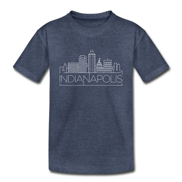 Indianapolis, Indiana Toddler T-Shirt - Skyline Indianapolis Toddler Tee - heather blue