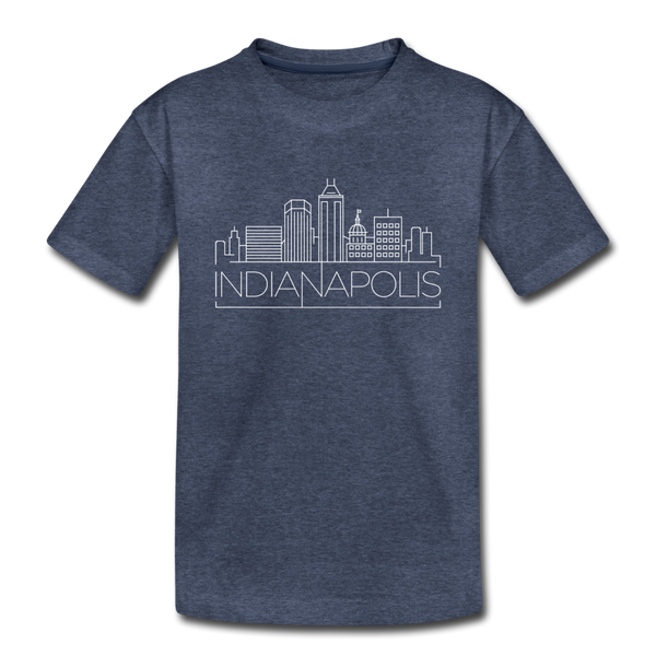 Indianapolis, Indiana Toddler T-Shirt - Skyline Indianapolis Toddler Tee - heather blue