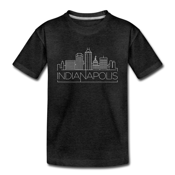 Indianapolis, Indiana Toddler T-Shirt - Skyline Indianapolis Toddler Tee - charcoal gray