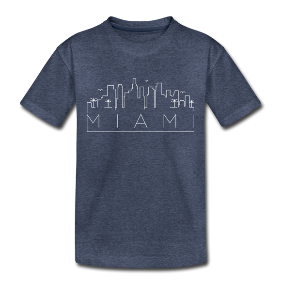 Miami, Florida Toddler T-Shirt - Skyline Miami Toddler Tee - heather blue