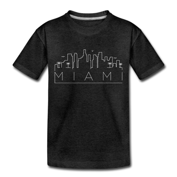 Miami, Florida Toddler T-Shirt - Skyline Miami Toddler Tee - charcoal gray