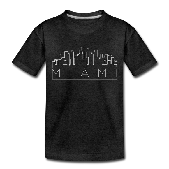 Miami, Florida Toddler T-Shirt - Skyline Miami Toddler Tee - charcoal gray