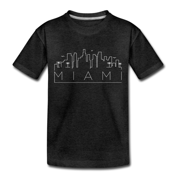 Miami, Florida Toddler T-Shirt - Skyline Miami Toddler Tee - charcoal gray