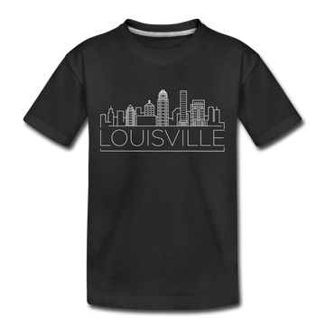 Louisville, Kentucky Toddler T-Shirt - Skyline Louisville Toddler Tee - black