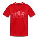 Louisville, Kentucky Toddler T-Shirt - Skyline Louisville Toddler Tee - red