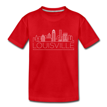 Louisville, Kentucky Toddler T-Shirt - Skyline Louisville Toddler Tee - red