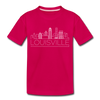 Louisville, Kentucky Toddler T-Shirt - Skyline Louisville Toddler Tee - dark pink