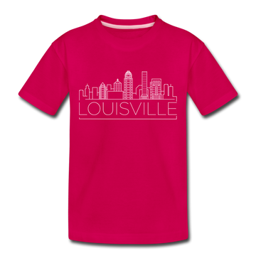 Louisville, Kentucky Toddler T-Shirt - Skyline Louisville Toddler Tee - dark pink