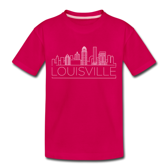 Louisville, Kentucky Toddler T-Shirt - Skyline Louisville Toddler Tee - dark pink