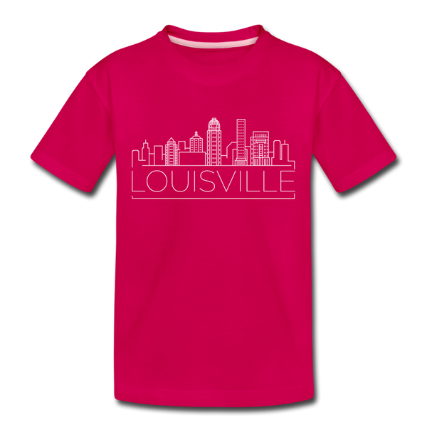 Louisville, Kentucky Toddler T-Shirt - Skyline Louisville Toddler Tee - dark pink