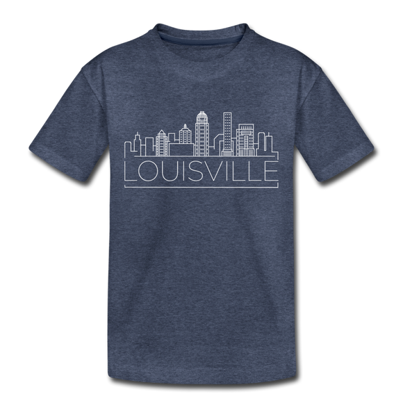 Louisville, Kentucky Toddler T-Shirt - Skyline Louisville Toddler Tee - heather blue
