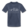 Louisville, Kentucky Toddler T-Shirt - Skyline Louisville Toddler Tee - heather blue