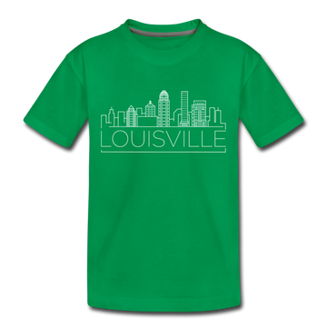 Louisville, Kentucky Toddler T-Shirt - Skyline Louisville Toddler Tee - kelly green
