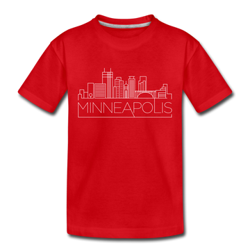 Minneapolis, Minnesota Toddler T-Shirt - Skyline Minneapolis Toddler Tee - red