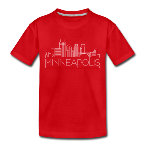 Minneapolis, Minnesota Toddler T-Shirt - Skyline Minneapolis Toddler Tee - red