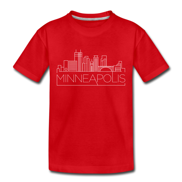 Minneapolis, Minnesota Toddler T-Shirt - Skyline Minneapolis Toddler Tee - red