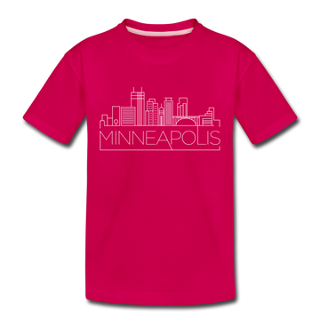 Minneapolis, Minnesota Toddler T-Shirt - Skyline Minneapolis Toddler Tee - dark pink