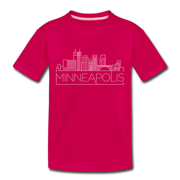 Minneapolis, Minnesota Toddler T-Shirt - Skyline Minneapolis Toddler Tee - dark pink