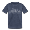Minneapolis, Minnesota Toddler T-Shirt - Skyline Minneapolis Toddler Tee - heather blue