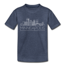 Minneapolis, Minnesota Toddler T-Shirt - Skyline Minneapolis Toddler Tee - heather blue