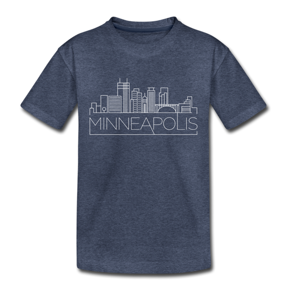 Minneapolis, Minnesota Toddler T-Shirt - Skyline Minneapolis Toddler Tee - heather blue
