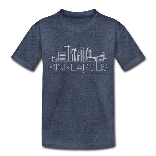 Minneapolis, Minnesota Toddler T-Shirt - Skyline Minneapolis Toddler Tee - heather blue