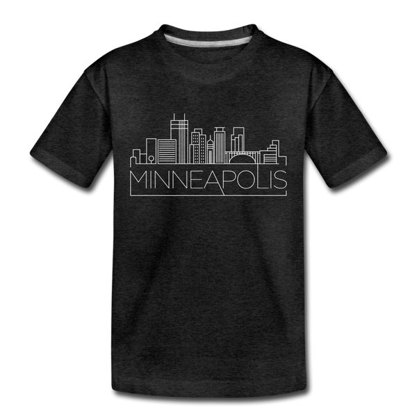 Minneapolis, Minnesota Toddler T-Shirt - Skyline Minneapolis Toddler Tee - charcoal gray