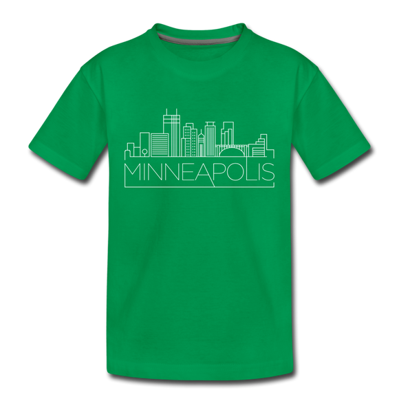 Minneapolis, Minnesota Toddler T-Shirt - Skyline Minneapolis Toddler Tee - kelly green