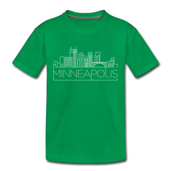 Minneapolis, Minnesota Toddler T-Shirt - Skyline Minneapolis Toddler Tee - kelly green