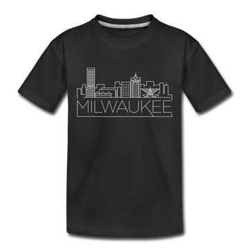 Milwaukee, Wisconsin Toddler T-Shirt - Skyline Milwaukee Toddler Tee - black