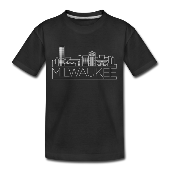 Milwaukee, Wisconsin Toddler T-Shirt - Skyline Milwaukee Toddler Tee - black