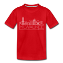 Milwaukee, Wisconsin Toddler T-Shirt - Skyline Milwaukee Toddler Tee - red