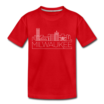 Milwaukee, Wisconsin Toddler T-Shirt - Skyline Milwaukee Toddler Tee - red