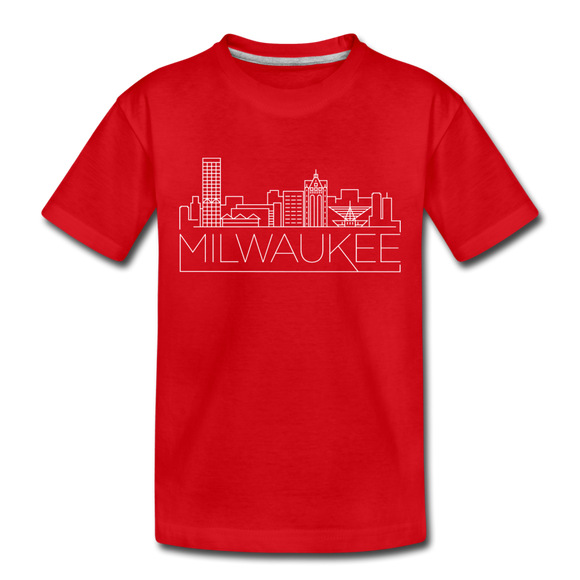 Milwaukee, Wisconsin Toddler T-Shirt - Skyline Milwaukee Toddler Tee - red