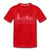 Milwaukee, Wisconsin Toddler T-Shirt - Skyline Milwaukee Toddler Tee - red