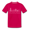 Milwaukee, Wisconsin Toddler T-Shirt - Skyline Milwaukee Toddler Tee - dark pink