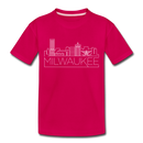 Milwaukee, Wisconsin Toddler T-Shirt - Skyline Milwaukee Toddler Tee - dark pink