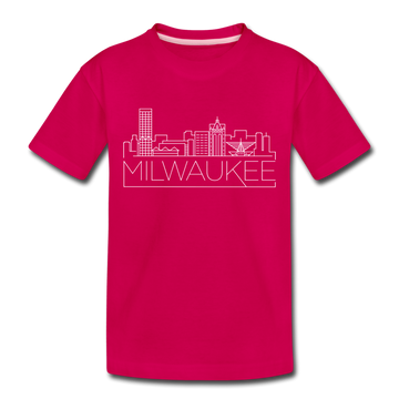 Milwaukee, Wisconsin Toddler T-Shirt - Skyline Milwaukee Toddler Tee - dark pink