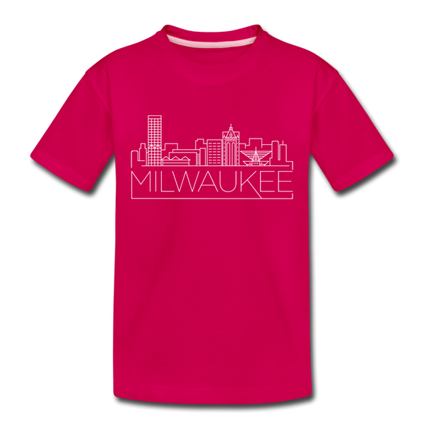 Milwaukee, Wisconsin Toddler T-Shirt - Skyline Milwaukee Toddler Tee - dark pink