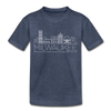 Milwaukee, Wisconsin Toddler T-Shirt - Skyline Milwaukee Toddler Tee - heather blue