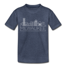 Milwaukee, Wisconsin Toddler T-Shirt - Skyline Milwaukee Toddler Tee - heather blue