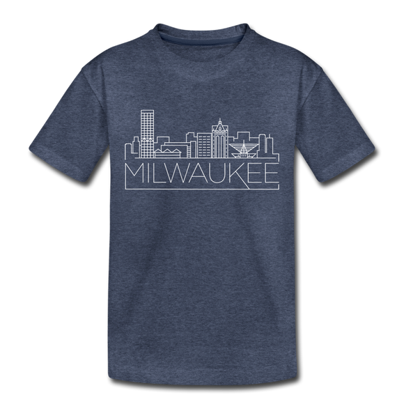 Milwaukee, Wisconsin Toddler T-Shirt - Skyline Milwaukee Toddler Tee - heather blue